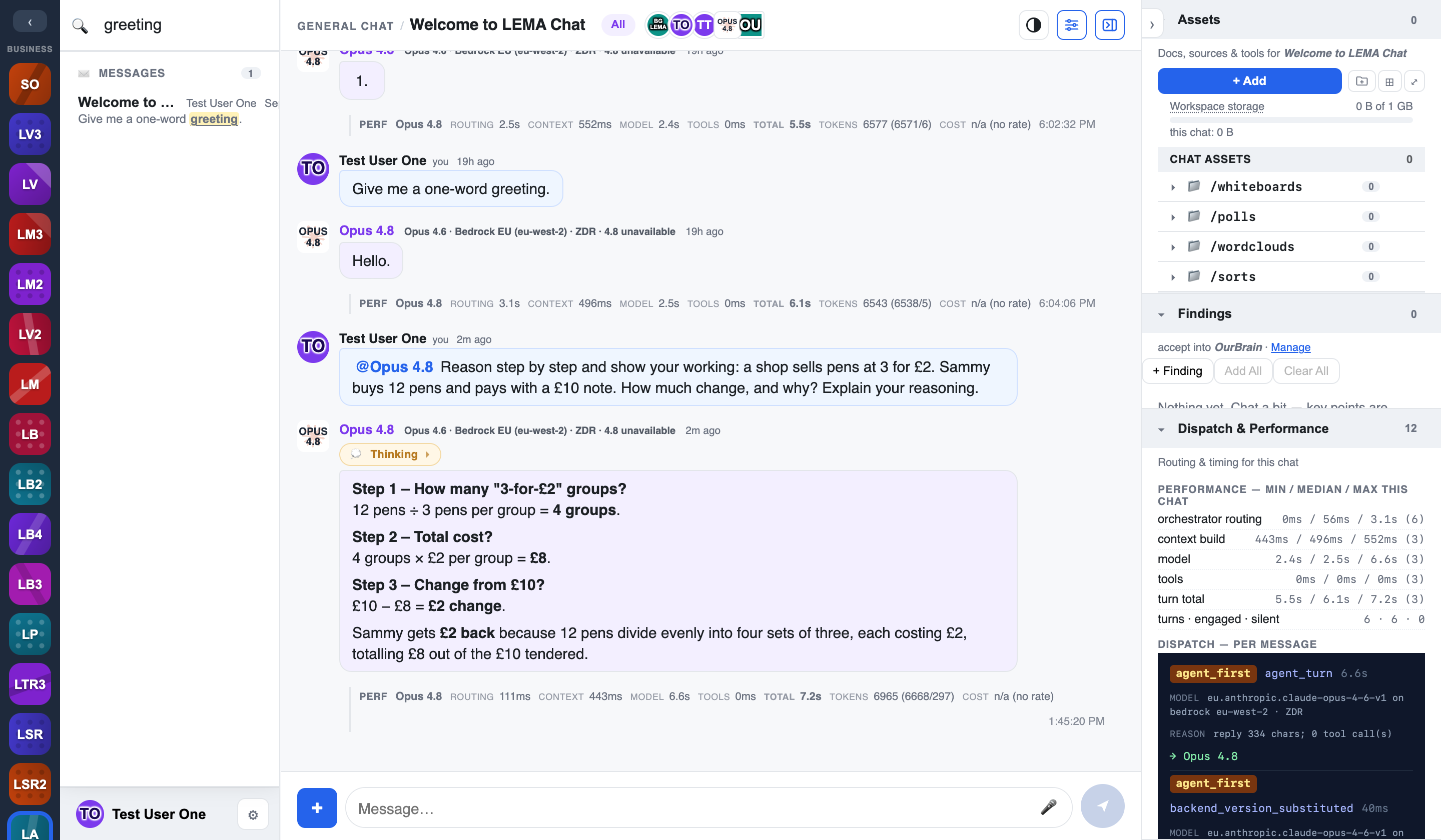 the full-height search panel with results